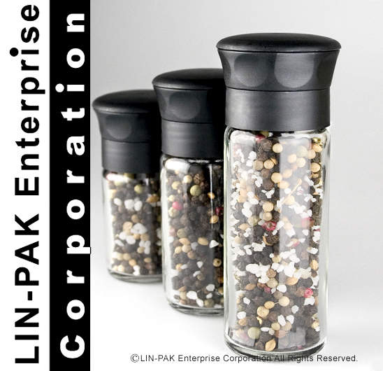 (60ml, 80ml, 100ml) spice glass jar with ceramic grinder