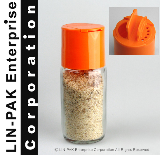 (80ml) Cylinder 2 flaps flip cap( flip top cap, shaker) with Spice glass jar